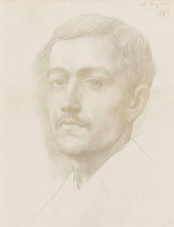 Alphonse Legros - Portrait Of A Young Man