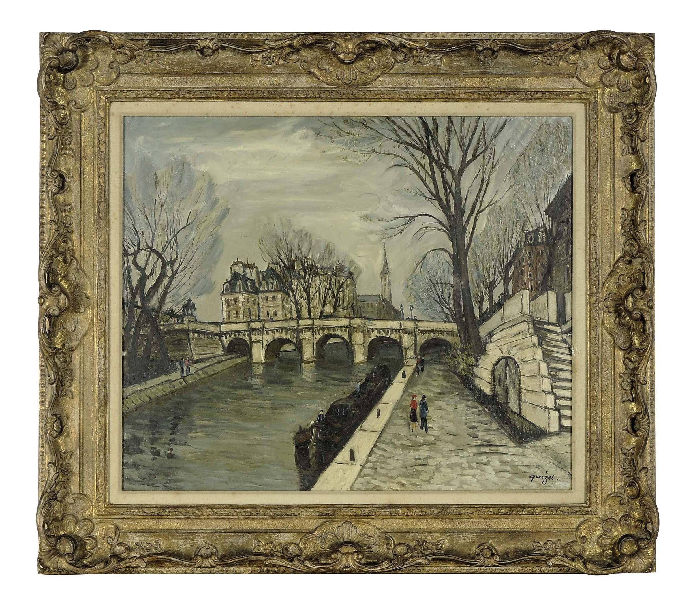 Alphonse Léon Quizet - Along the Seine, Paris