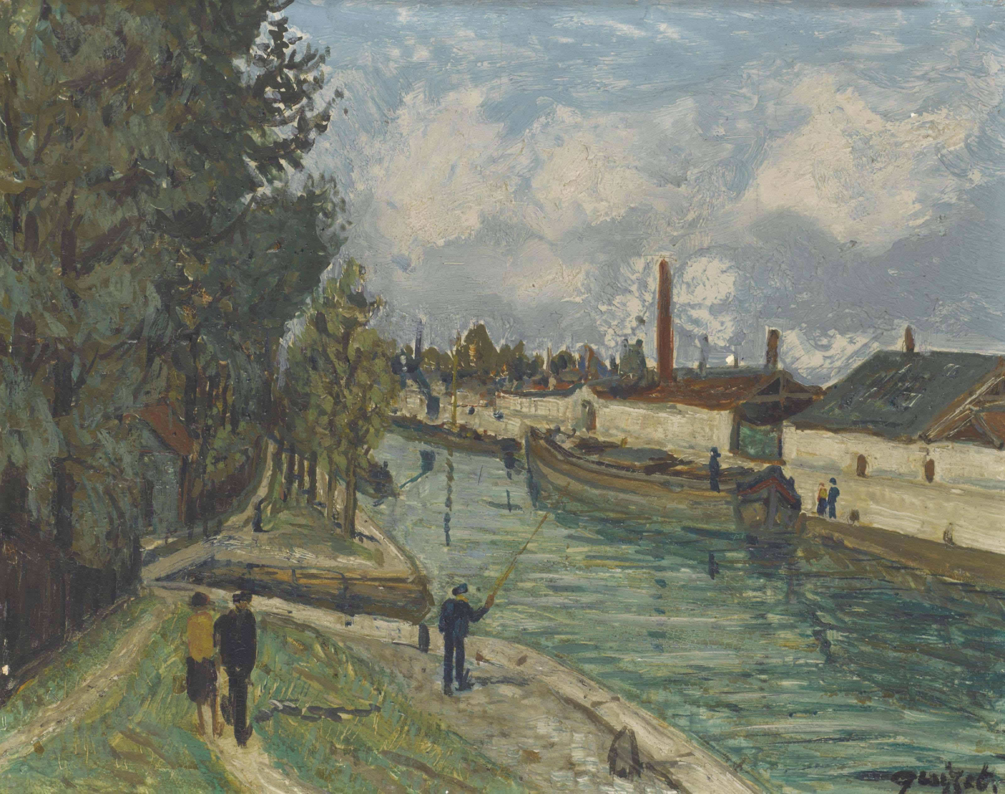 Alphonse Léon Quizet - Bord De Rivière