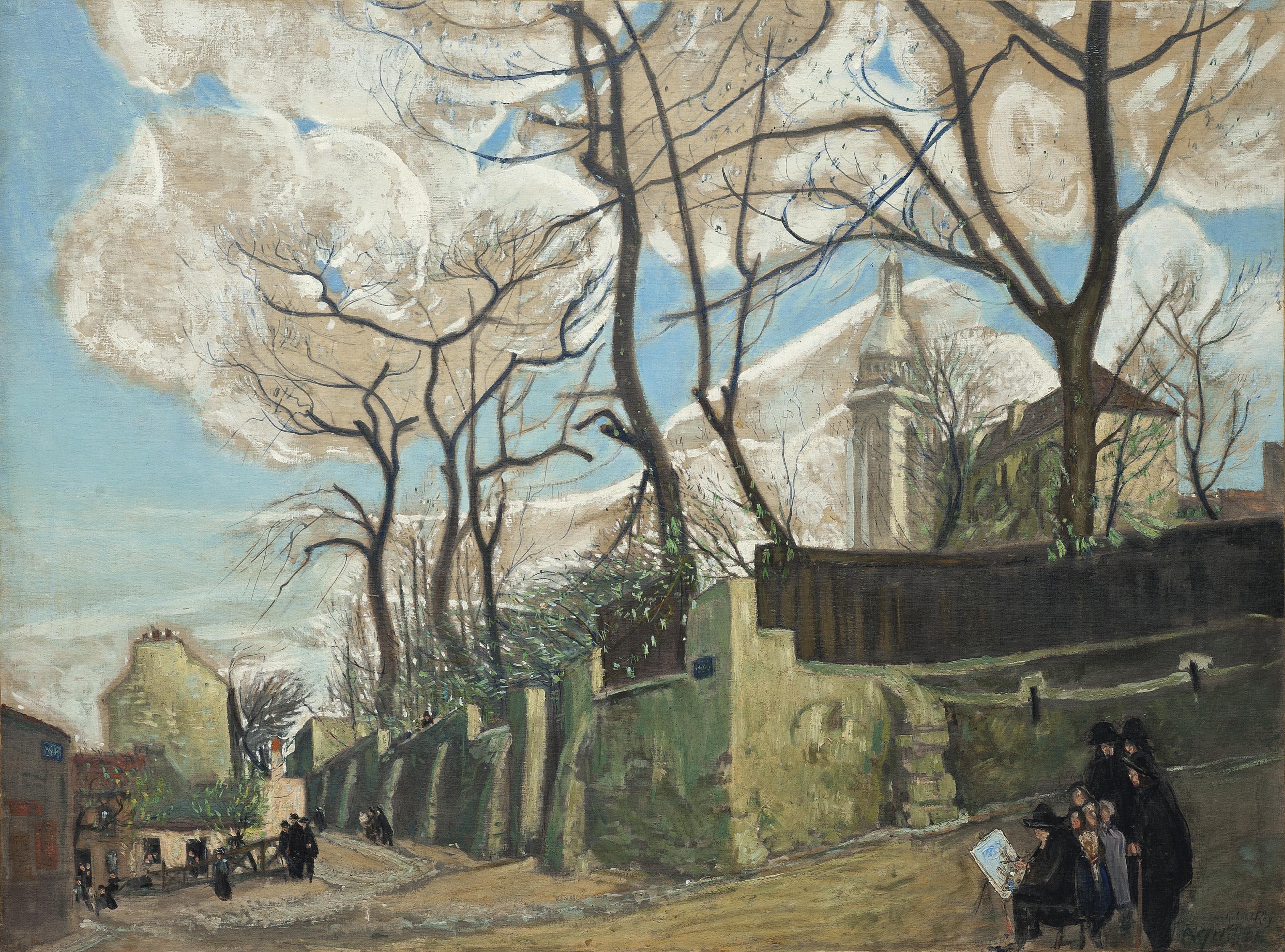 Alphonse Léon Quizet - Maurice Utrillo peignant le Lapin Agile