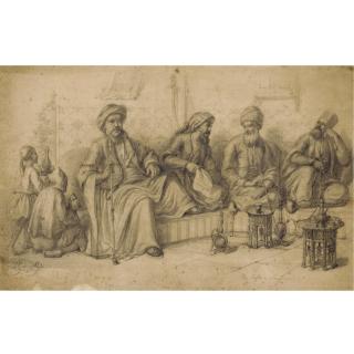 Alphonse Marie De Neuville - An Oriental Cafe