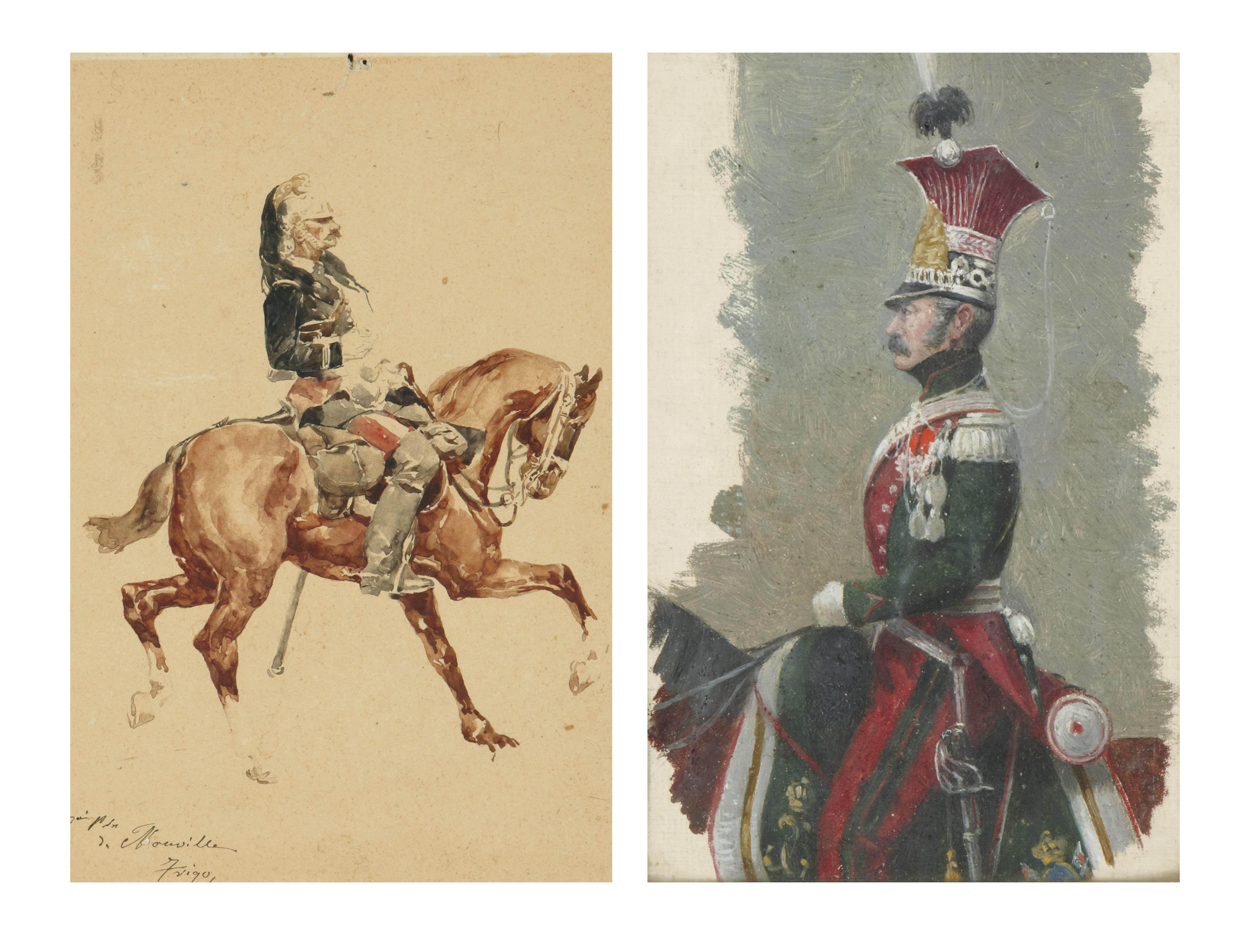 Alphonse Marie de Neuville - Dragon à cheval