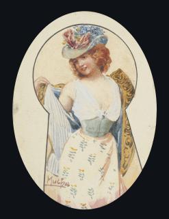 Alphonse Marie Mucha - Through the keyhole