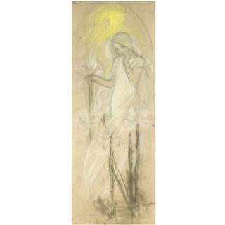Alphonse Mucha - Czech Study For \'Lily\' From The Cycle \'The Flowers\'
