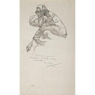 Alphonse Mucha - Czech woman Bending Over (Naklánějící Se Žena)