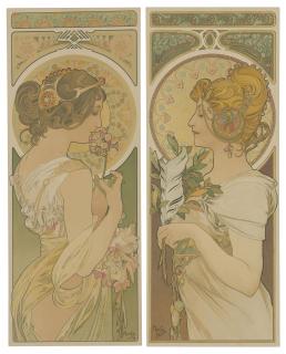 Alphonse Mucha - La Primevere & La Plume (2 Works)