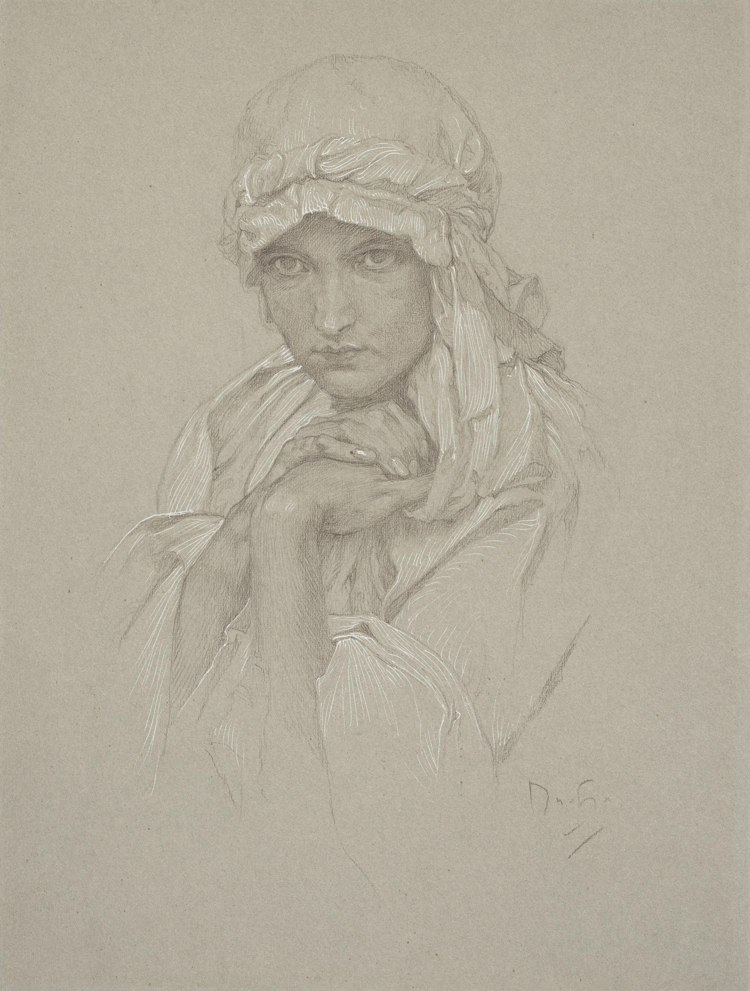 Alphonse Mucha - Portrait of the Artist\'s Daughter in Slavic Dress