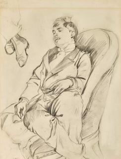 Alphonse Mucha - Young Man Seated On An Armchair