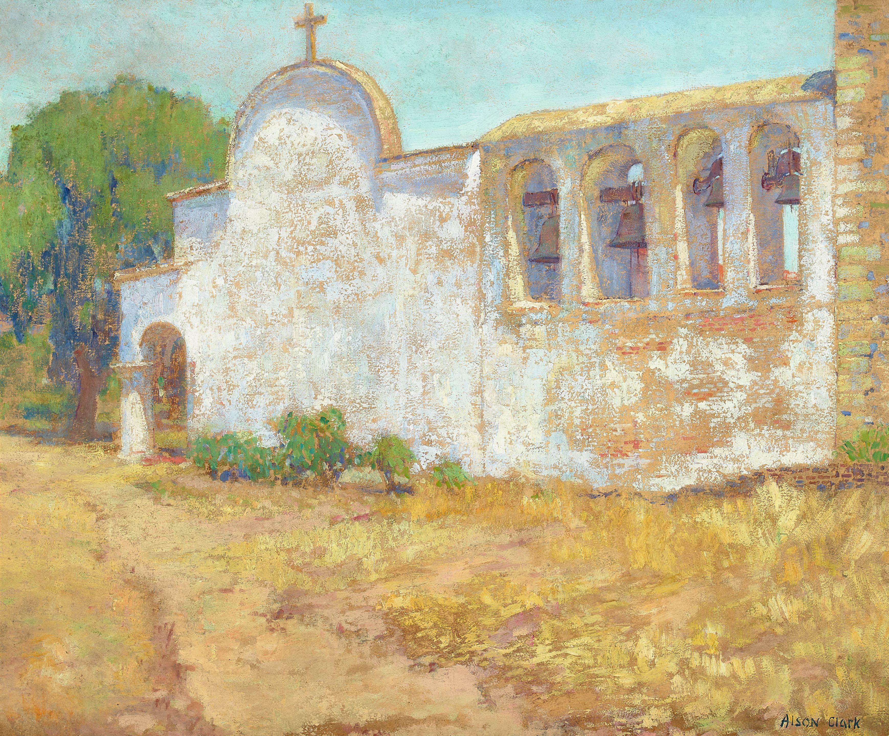 Alson Skinner Clark - Mission Bells 29 3/4 x 36 in. framed 41 x 47 in.