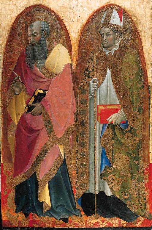 Alvaro Pirez de Evora - Saints John the Evangelist and Saint Augustine(?): a panel from a polyptych