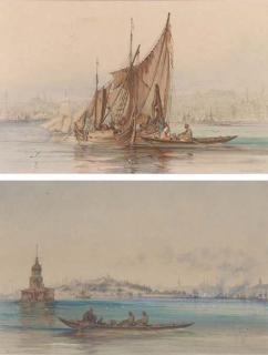 Amadeo, Count Preziosi - On the Golden Horn; and On the Bosphorus before the Hagia Sophia (both illustrated)
