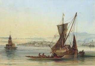 Amadeo Preziosi - Kiz Kulesi (Maiden\'s Tower), Constantinople