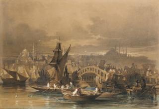 Amadeo Preziosi - Maltese galata Bridge, Constantinople