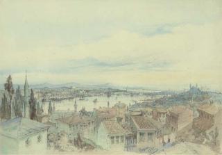 Amadeo Preziosi - View of The Golden Horn From The Hills of Eyüp, Constantinople