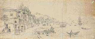 Amadeo Preziosi - Vue De La Vallée De Buyuck Déré Près D\'Ista En Turquie, Des Personnages Sur La Côte