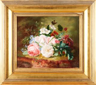 Amalie Kärcher - Floral Still Life a plein air framed 52.3 x 59.0 x 7.0 cm (20 5/8 x 23 3/16 x 2 3/4 in).
