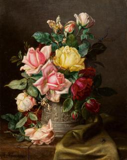 Amalie Kärcher - Rosenstillleben.