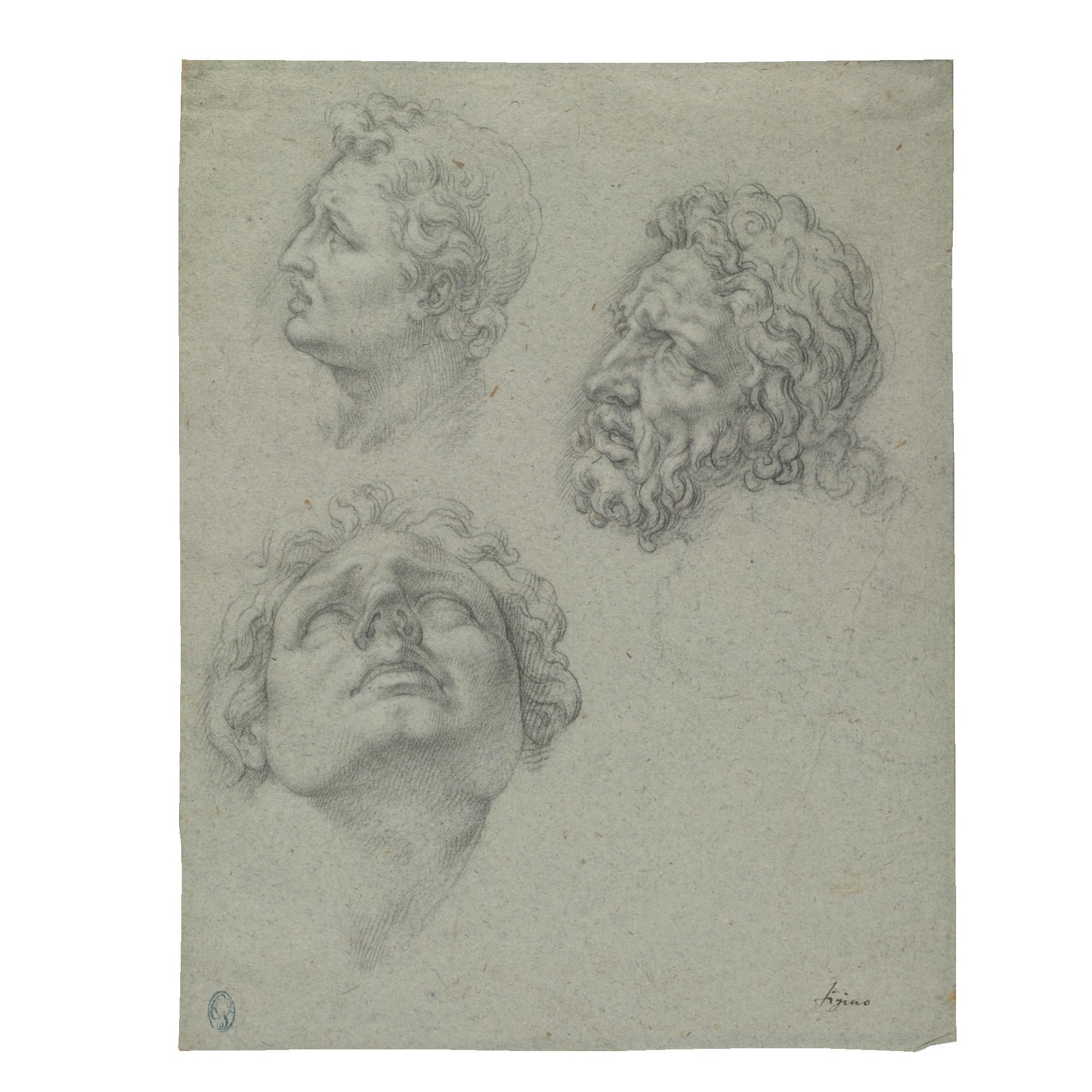 Ambrogio Figino - Studies Of Heads After The Laocoön