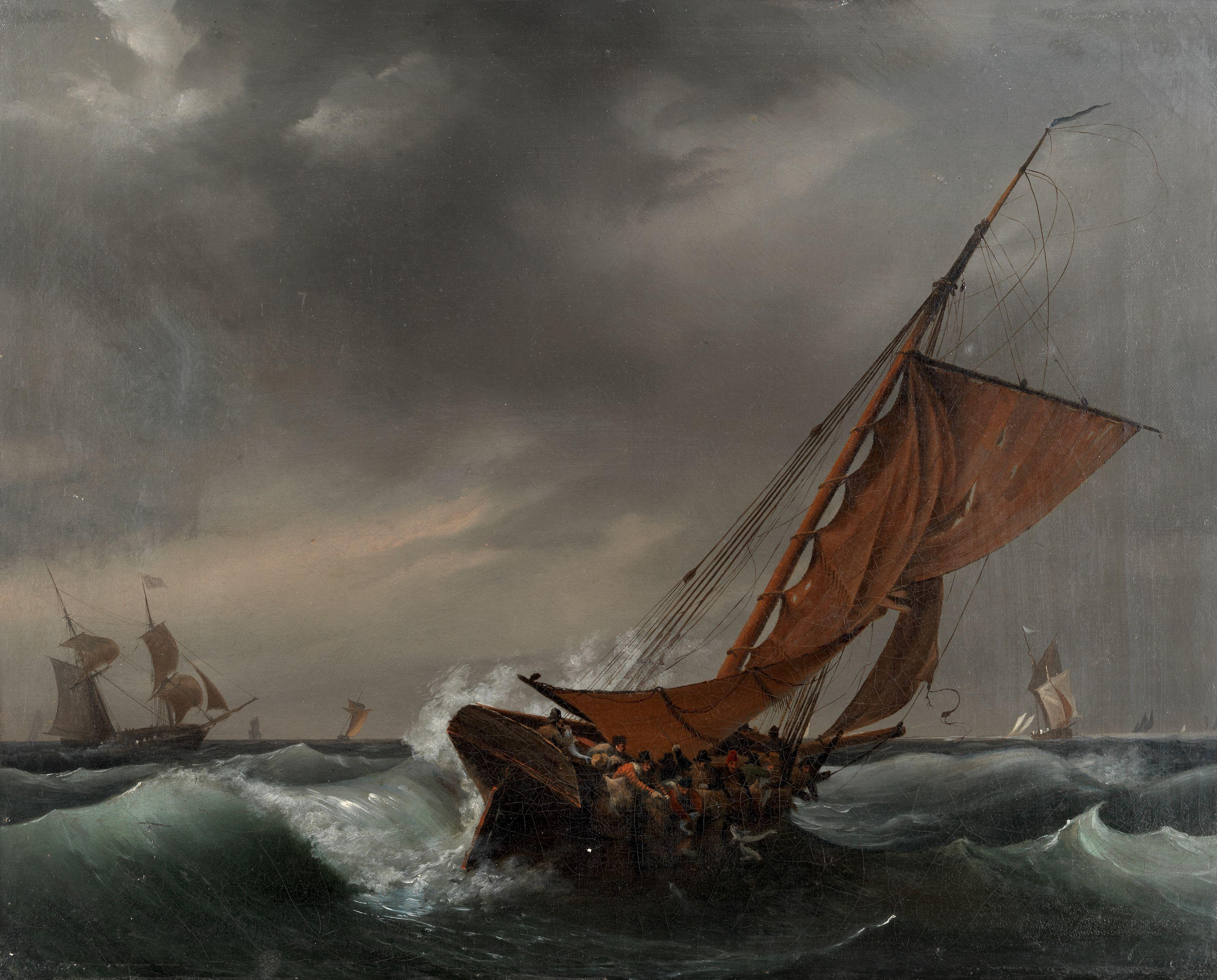 Ambroise Louis Garneray - Hauling in the net