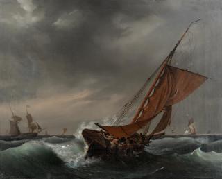 Ambroise Louis Garneray - Hauling in the net