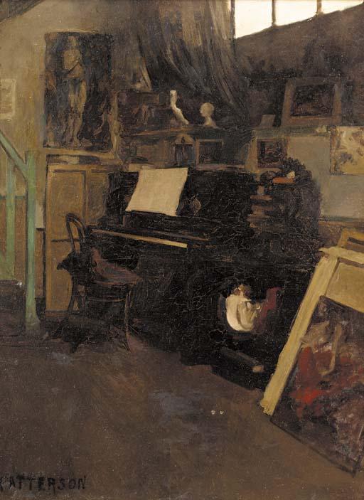 Ambrose Mccarthy Patterson - Study of a piano in an artist\'s studio