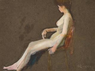 Ambrose McEvoy, A.R.A. - Seated female nude
