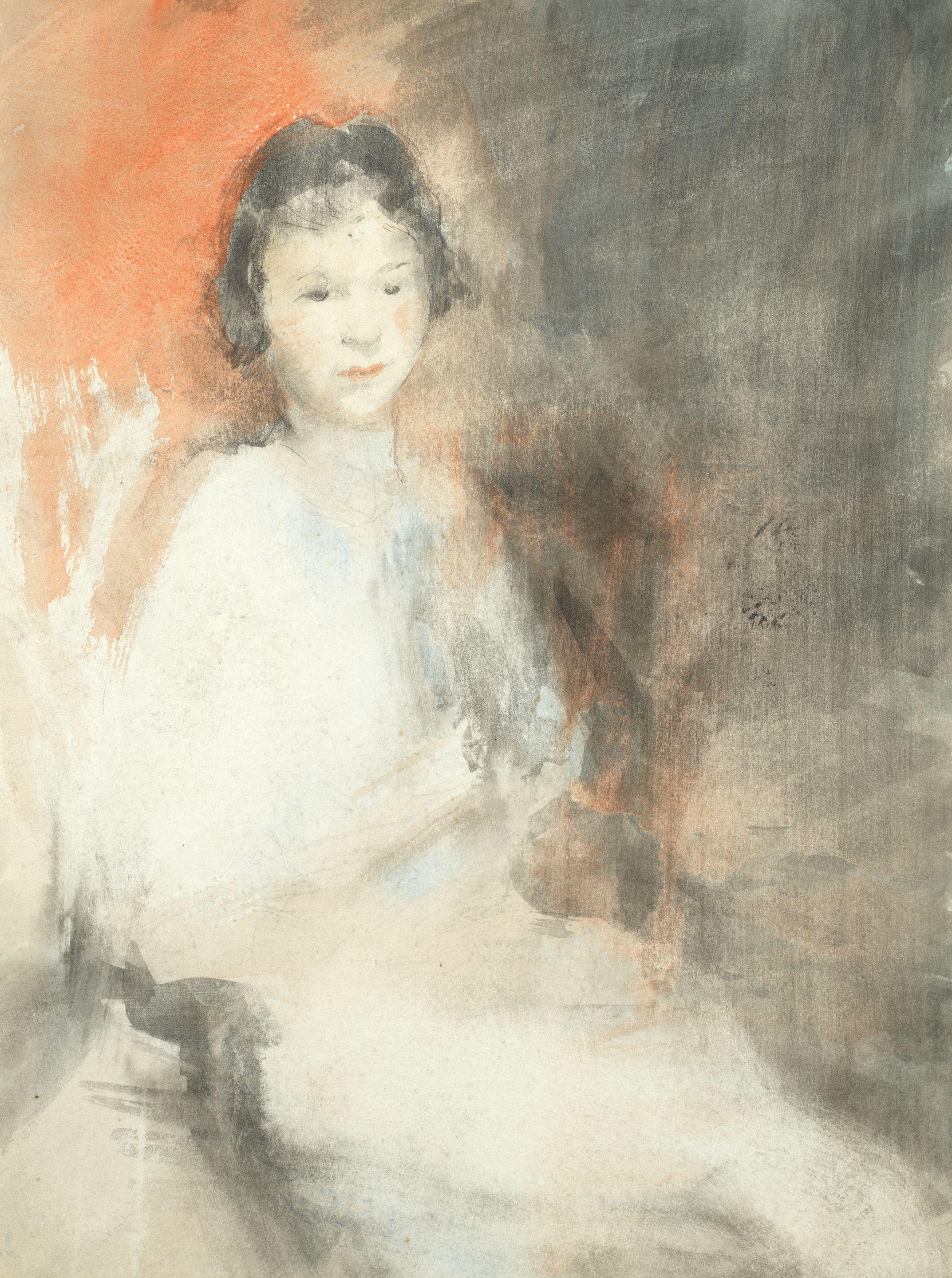 Ambrose Mcevoy - \'Priscilla\' With Another Preparatory Sketch For A Portrait, Verso