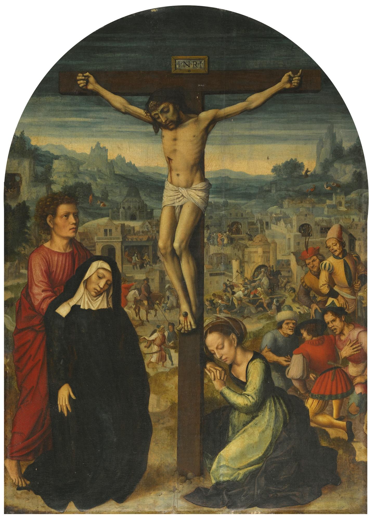 Ambrosius Benson - The Crucifixion, With Scenes From The Passion Beyond
