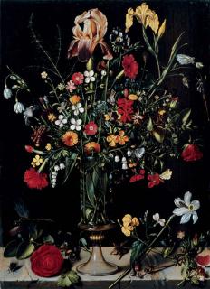 Ambrosius Bosschaert The Elder - A still life of flowers in a vase