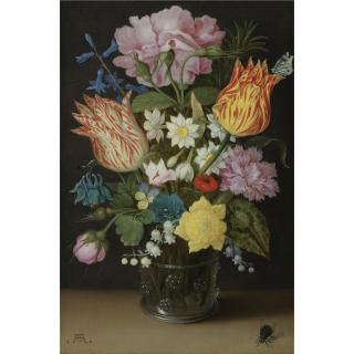 Ambrosius Bosschaert the Elder - Still Life With Tulips, Roses, Narcissi And Other Flowers In A Glass Beaker