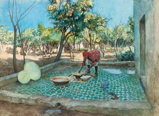 Amedee Forestier - Laying tiles by the orange grove