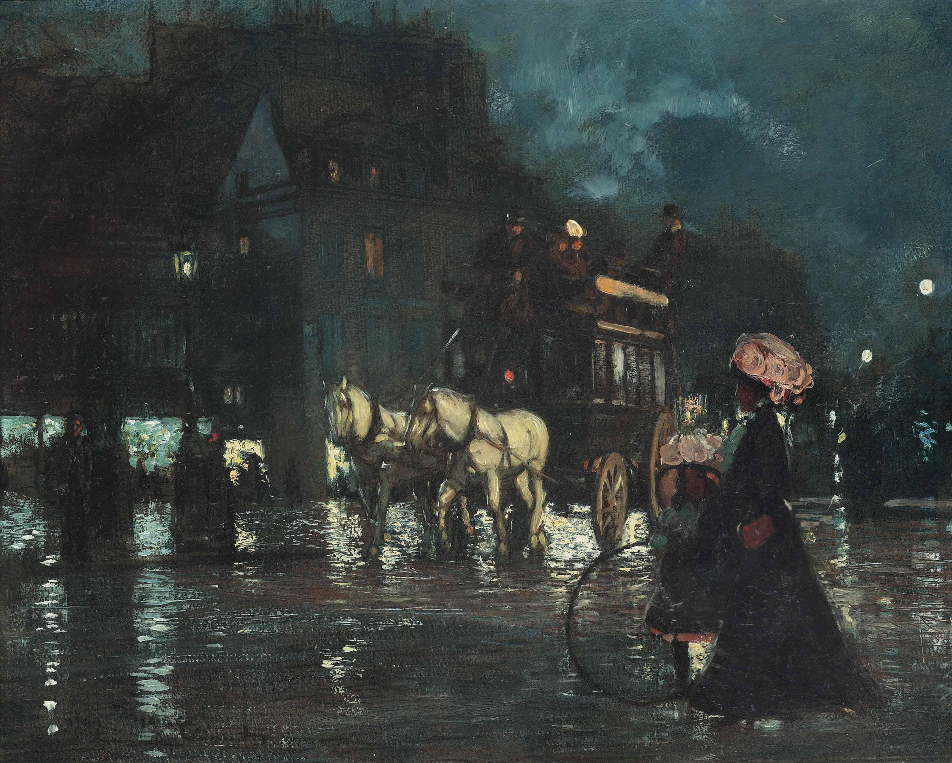 Amédée Marcel-Clément - Night time in Paris