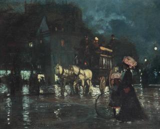 Amédée Marcel-Clément - Night time in Paris
