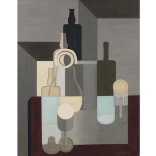 Amédée Ozenfant - Nature Morte En Gris À La Bouteille Verte