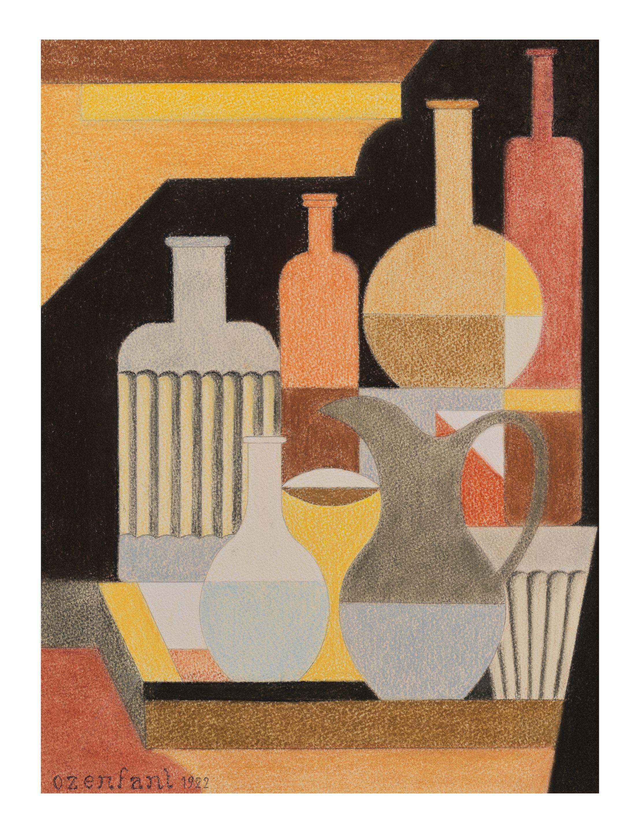 Amedee Ozenfant - Nature morte puriste - Verrerie et Architecture