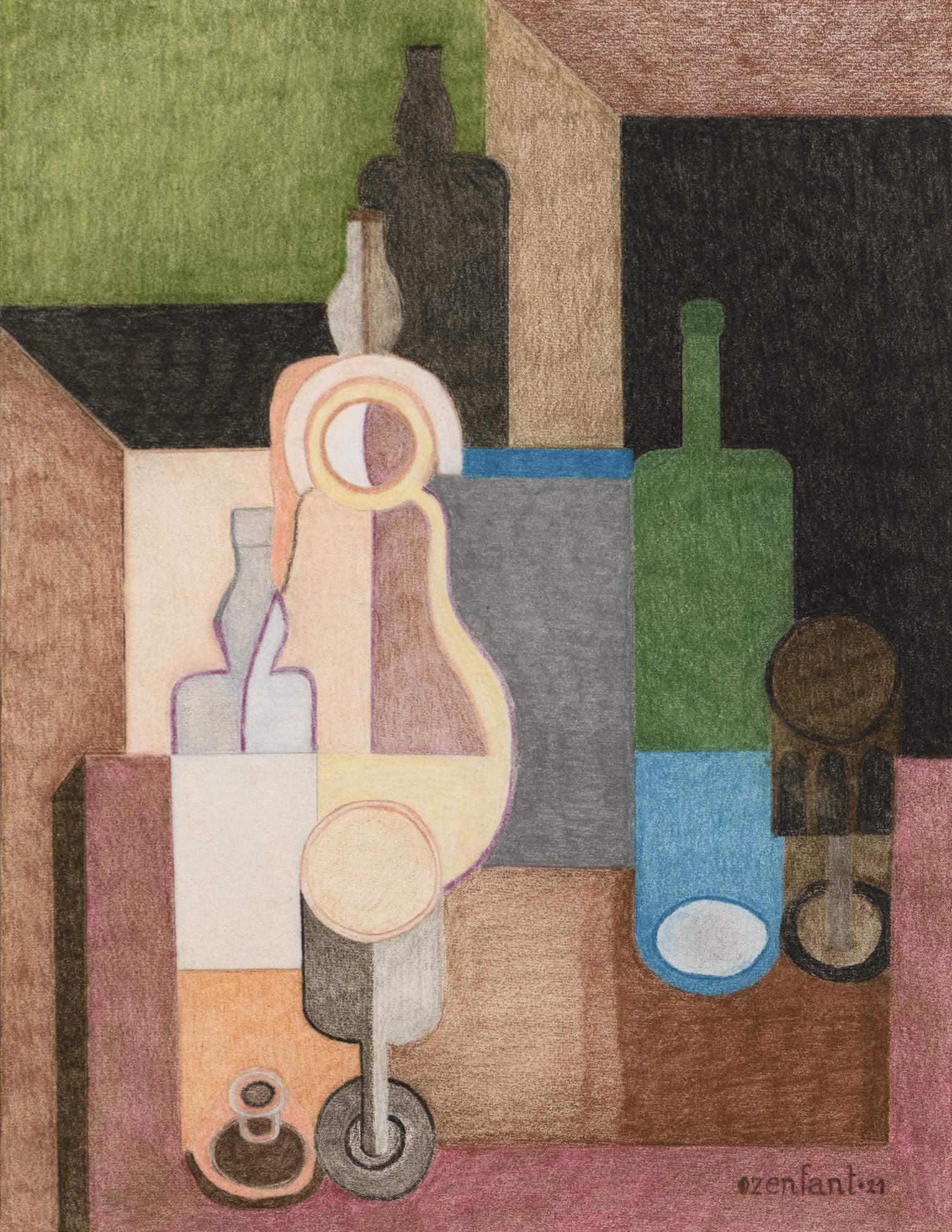 Amédée Ozenfant - Nature Morte—Verres Et Bouteilles