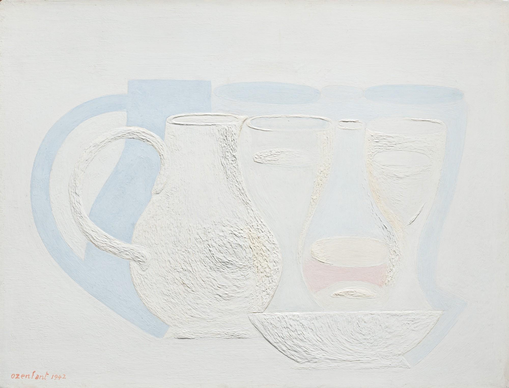 Amédée Ozenfant - Whites or Composition à la cruche et au verre