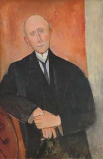 Amedeo Modigliani - Homme Assis Sur Fond Orange
