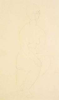 Amedeo Modigliani - Jeune Femme Nue, Assise