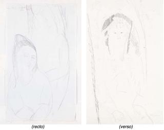 Amedeo Modigliani - Les deux orphelines (recto), Petite fille assise (verso)