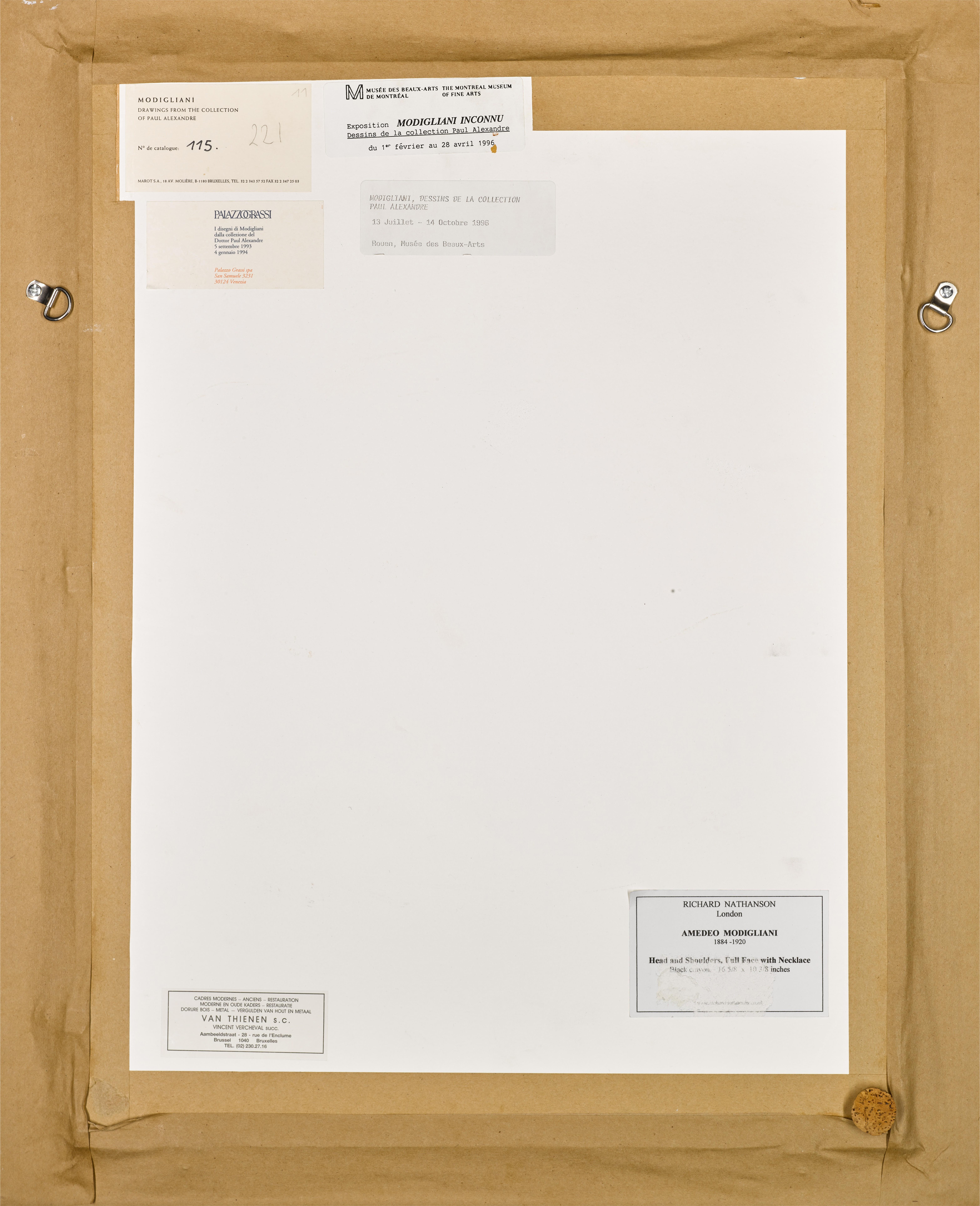 Amedeo Modigliani - Tête de face avec collier