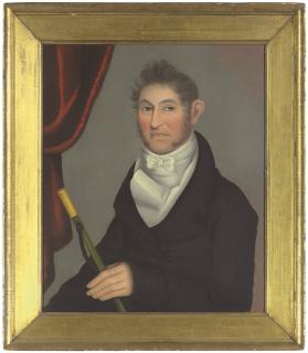 Ammi Phillips - Portrait of a Gentleman with Snake Cane