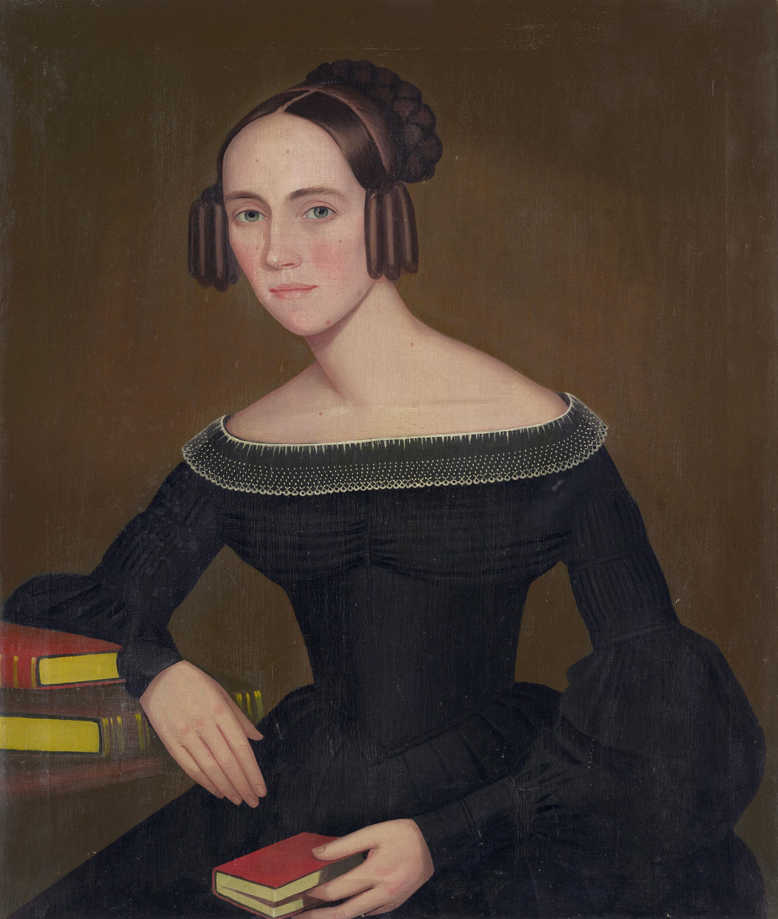 Ammi Phillips - Portrait Of A Haxtun Family Member, Probably Sarah E. Haxtun (Later Mrs. Isaac Akin, 1824-1879)