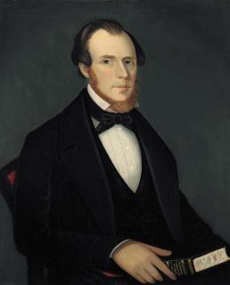 Ammi Phillips - Portrait of a Man with Red Beard Holding a Book, \