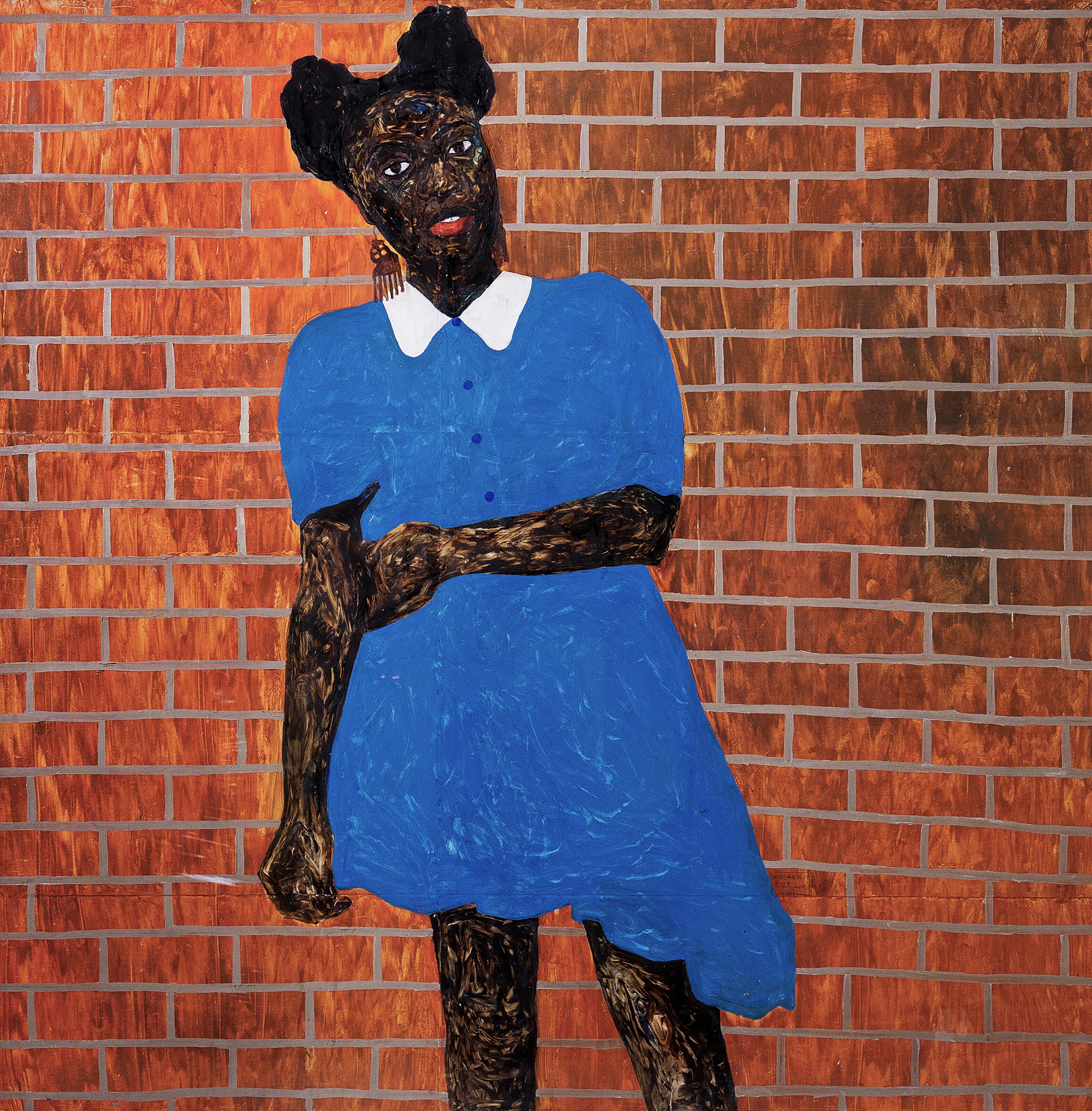 Amoako Boafo - Blue Girl and Bricks