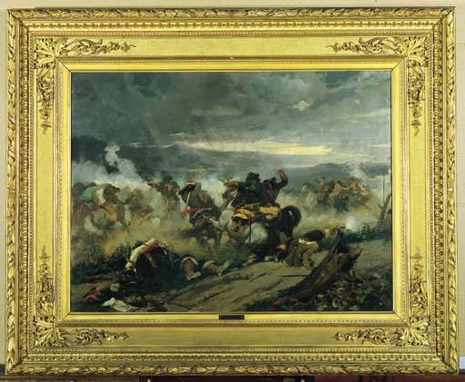 Amos Cassioli - Battaglia (Scontro di cavalleria), 1878