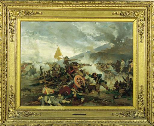 Amos Cassioli - Battaglia (Scontro di fanteria), 1878