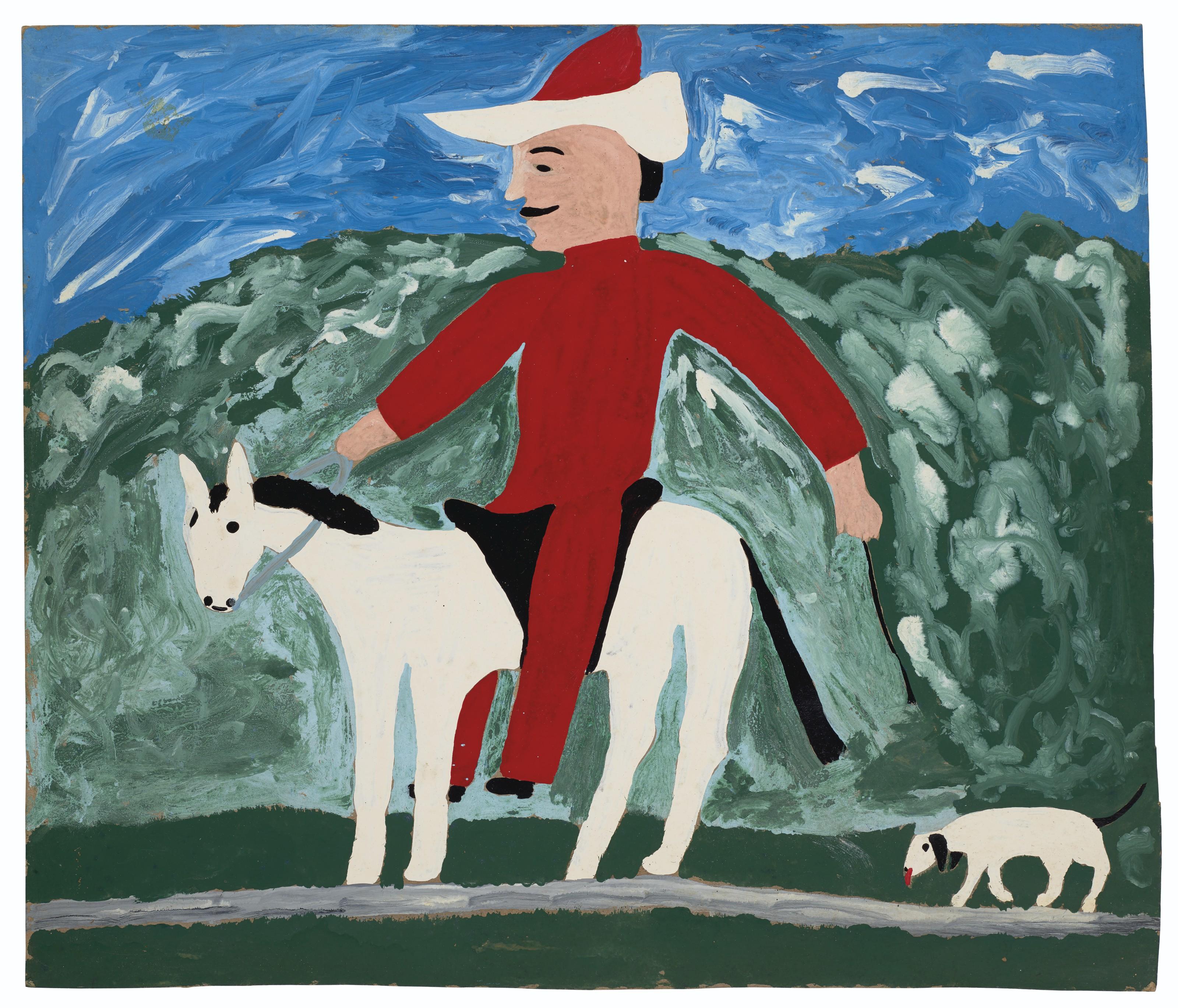 Amos Ferguson - Man in Red on Donkey