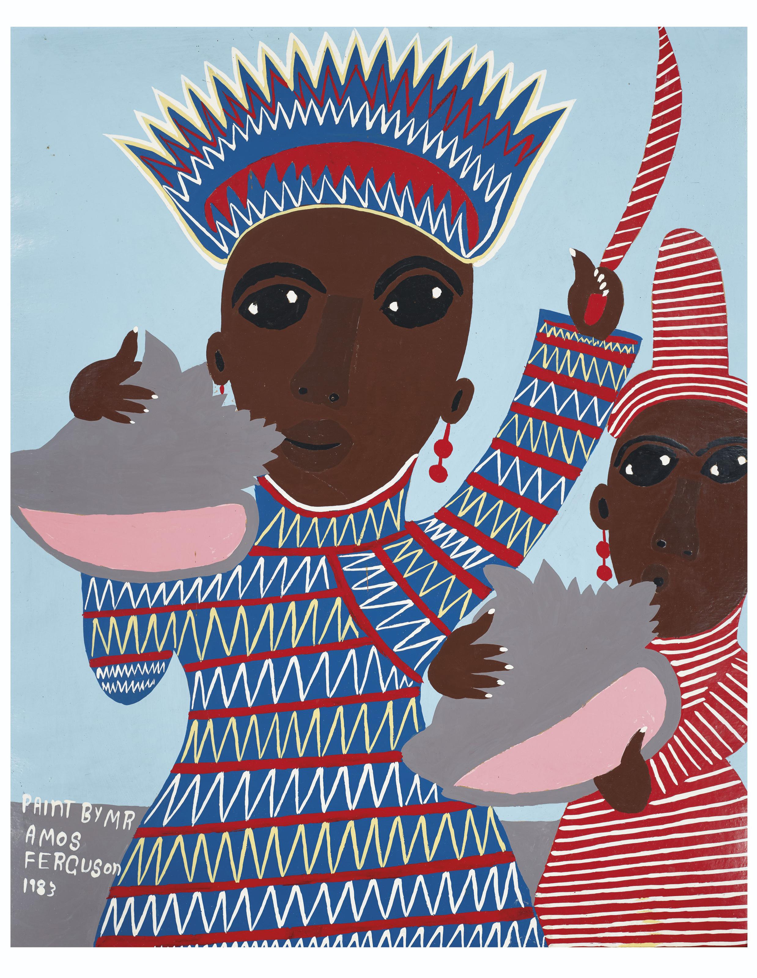 Amos Ferguson - People with Conch Shells, 1983