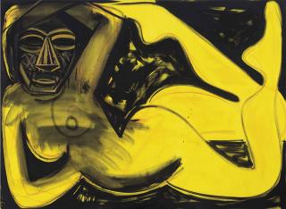 Amy Bessone - Untitled (Gold and Ochre Face)